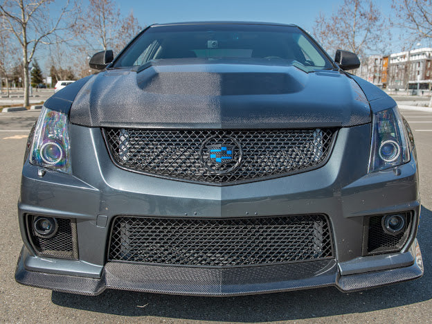 2009-2015 Cadillac CTS-V V2 SDP Style Double Sided Carbon Fiber Cowl Hood