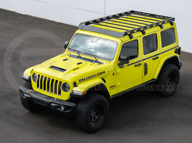 2018-UP JEEP WRANGLER JL & 2020-PRESENT JEEP GLADIATOR JT | CARBON STEEL BLACK TOP ROOF CARGO RACK (FULL & HALF LENGTH)