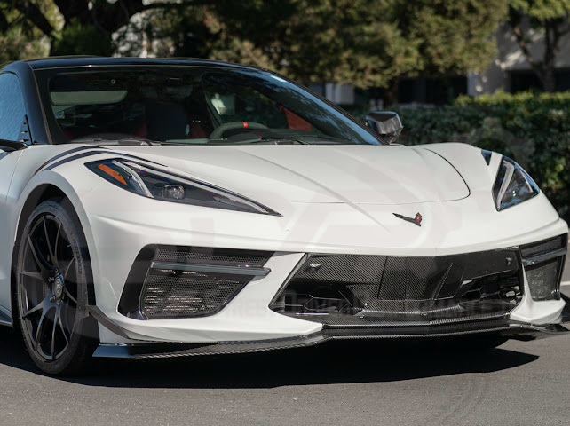 2020+ CORVETTE C8 STINGRAY & Z51 | Z06 Z07 PERFORMANCE FRONT LIP SPLITTER & CANARDS GROUND EFFECTS