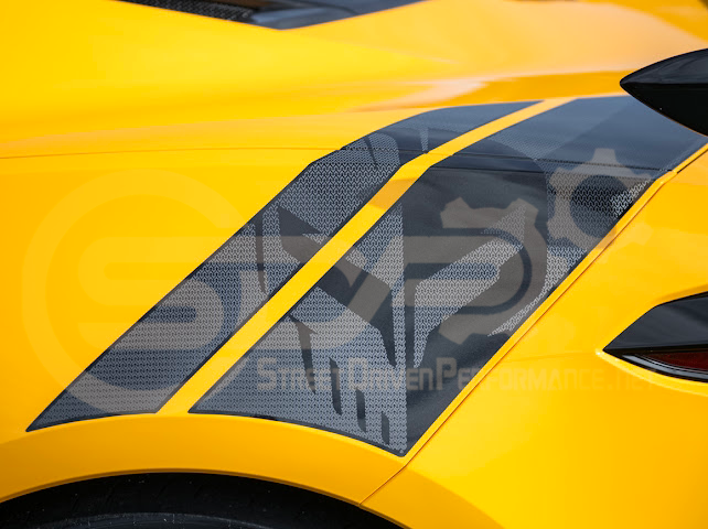 2020-UP CORVETTE C8 REAR FENDERS RACING STRIPES DECALS