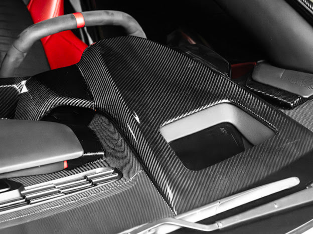 2020+ CHEVROLET CORVETTE C8 CARBON FIBER UPPER DASH INSTRUMENT PANEL FULL COVER KIT