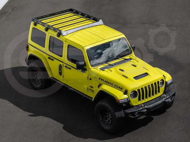 2018-UP JEEP WRANGLER JL & 2020-PRESENT JEEP GLADIATOR JT | CARBON STEEL BLACK TOP ROOF CARGO RACK (FULL & HALF LENGTH)