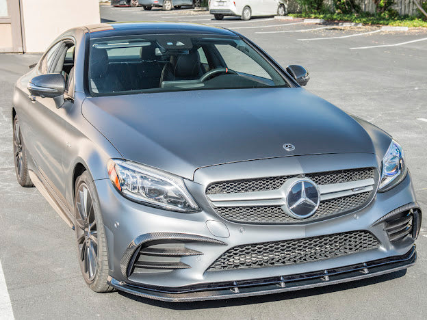 2019-Up C205 W205 Mercedes C-Class AMG Factory Style Carbon Fiber Front Air Vent Cover Pair