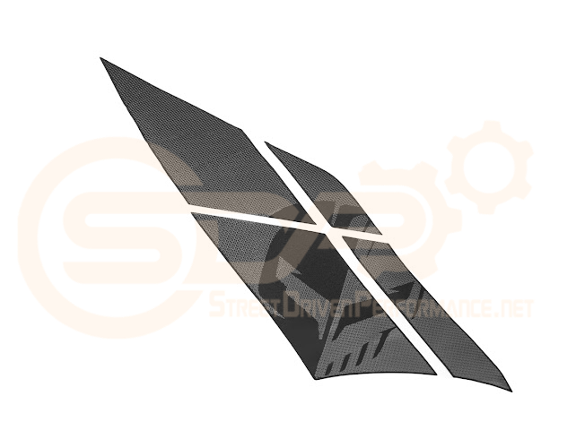 2020-UP CORVETTE C8 REAR FENDERS RACING STRIPES DECALS