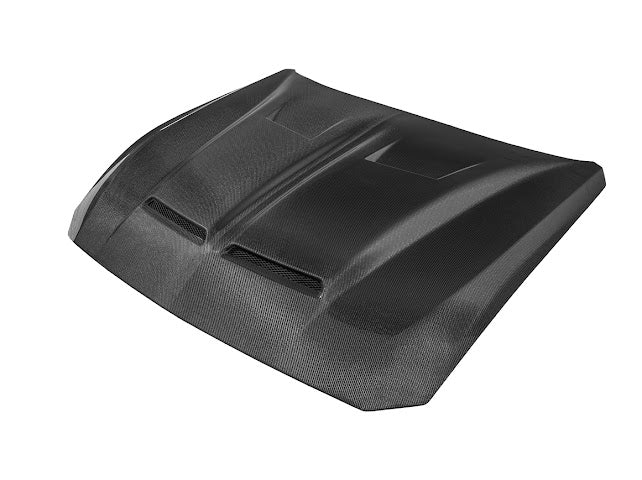 2024-UP FORD MUSTANG S650 | S550 SUPER SNAKE STYLE CARBON FIBER FRONT VENTED HOOD