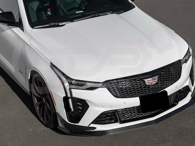 2020-UP CADILLAC CT4 BLACK WING | CARBON FIBER FRONT BUMPER CANARDS