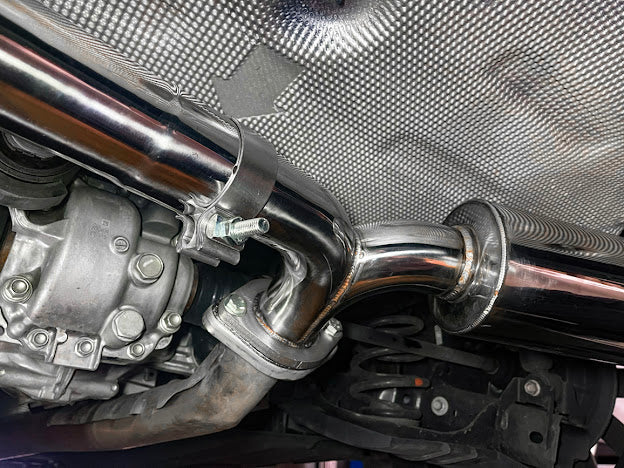 2019-Up Mazda 3 Hatchback | T-304 Dual Muffler Axle Back Burnt Tips Exhaust