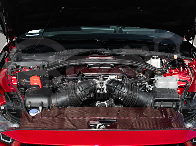 2024-Up Ford Mustang S650 | S650 Dark Horse Style CARBON FIBER Engine Strut Brace Balance Tower Bar