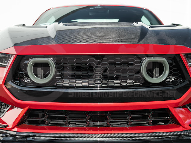 2024-UP FORD MUSTANG ECOBOOST & GT | GTV STYLE FRONT UPPER GRILLE LED AIR INTAKES