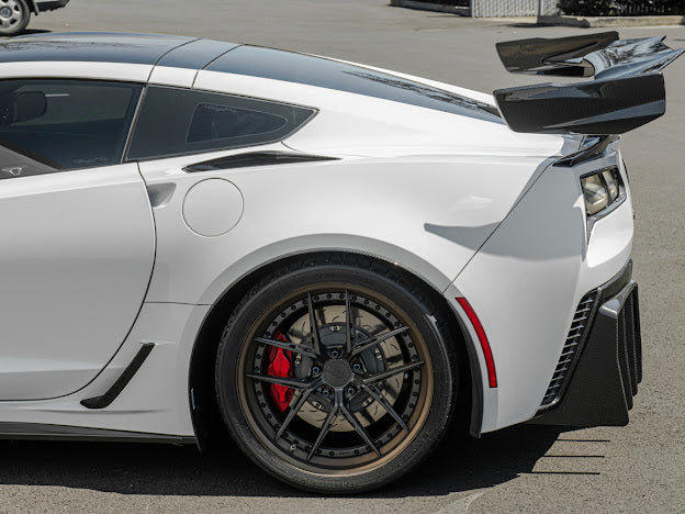 2014-2019 Corvette C7 Performance Track CARBON FIBER Rear Bumper Finned Diffuser
