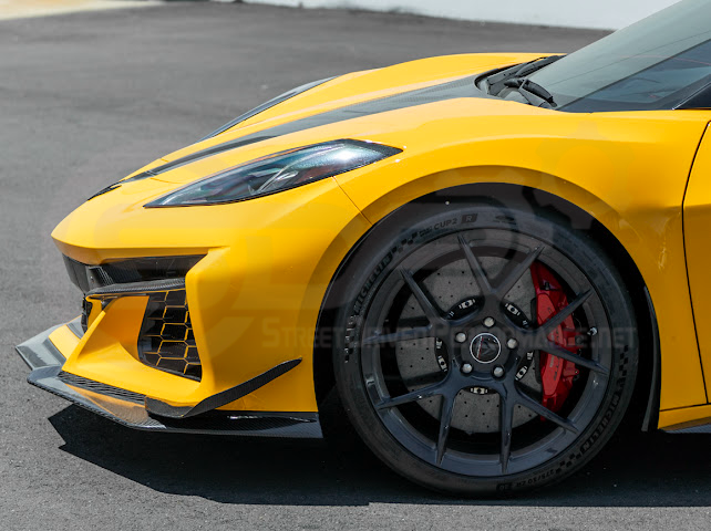 2023-UP CORVETTE C8 Z06 | Z07 EXTENDED PACKAGE CARBON FIBER FRONT LIP SPLITTER & CANARDS GROUND EFFECTS