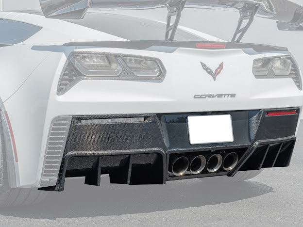 2014-2019 CORVETTE C7 GM FACTORY PACKAGE CARBON FIBER REAR BUMPER DIFFUSER