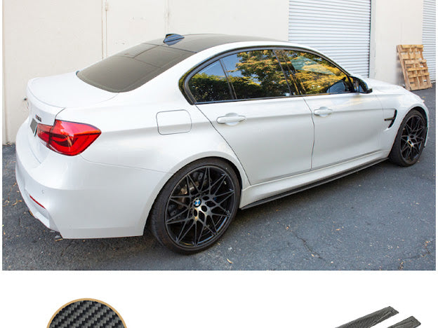 2014-2018 BMW F80 M3 | M-Performance Extended CARBON FIBER Side Skirts Extension Rocker Panel Ground Effects
