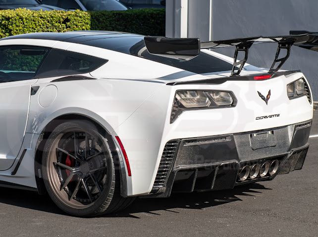 2014-2019 CHEVROLET CORVETTE C7 | ZR1 ZTK CONVERSION PACKAGE REAR SPOILER HIGH WING WITH WING RISER