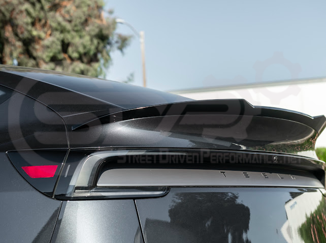 2025-UP TESLA MODEL Y | SDP TRACK STYLE GLOSS BLACK REAR TRUNK WING SPOILER