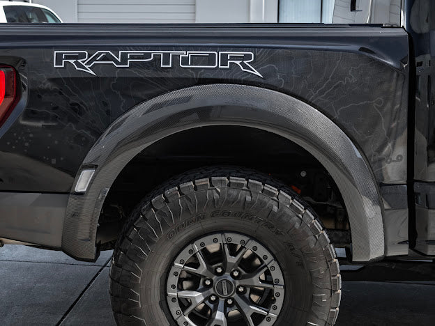 2021-UP F-150 RAPTOR | FACTORY STYLE CARBON FIBER SIDE FENDER FLARES REPLACEMENT (FRONT AND / OR REAR)