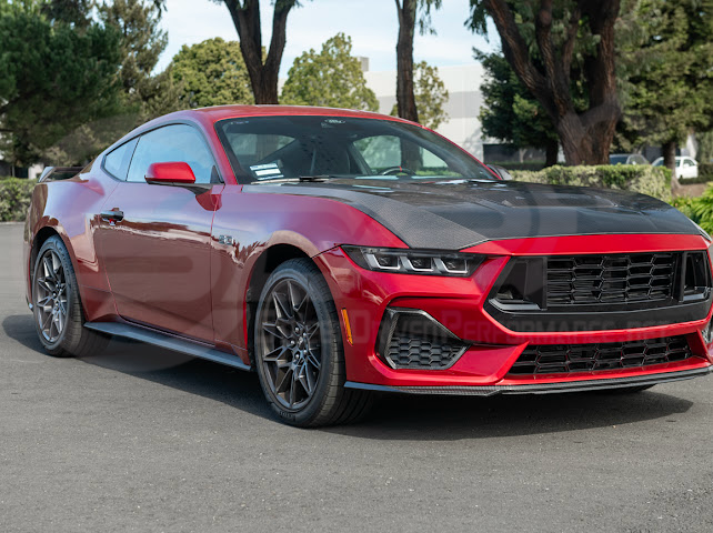 2024-Up Ford Mustang S650 | Factory Style CARBON FIBER Front Hood with Hood Vent (2 versions)