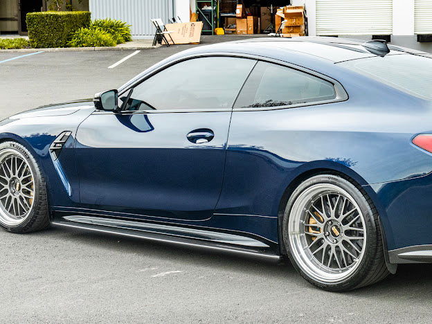 2021-Up BMW G82 G83 M4 M-Performance Extended Style | CARBON FIBER *ADD-ON* Side Skirts Extension Rocker Panel Ground Effects