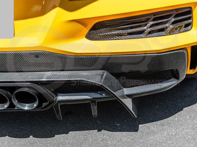 2023-UP CHEVROLET CORVETTE C8 Z06 | SDP PERFORMANCE PACKAGE CARBON FIBER REAR BUMPER FINNED DIFFUSER