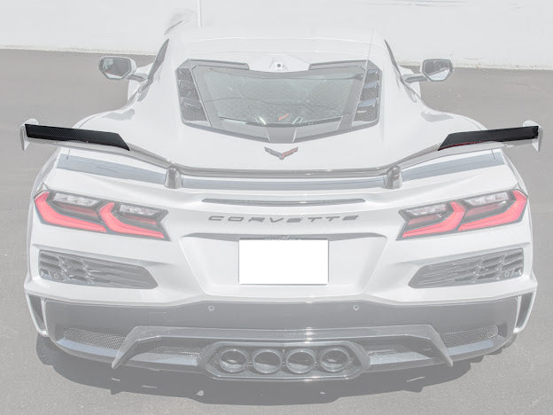 2020+ CORVETTE C8 Z06 | CARBON FIBER HIGH WING SPOILER *ADD-ON* WICKERBILL PAIR