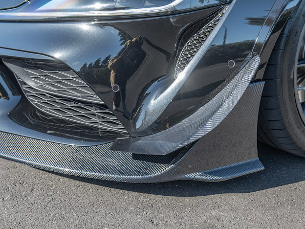 2020-UP TOYOTA SUPRA A91 CARBON FIBER FRONT SPLITTER LIP GROUND EFFECTS (2 PEICE)
