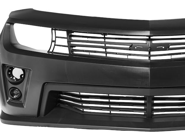 2010-2013 5th Gen Camaro - ZL1 Style Front Bumper Kit For Camaro with Upper Lower Grille & Fog Lights- Primer Black