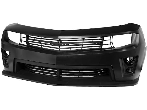 2010-2013 5th Gen Camaro - ZL1 Style Front Bumper Kit For Camaro with Upper Lower Grille & Fog Lights- Primer Black