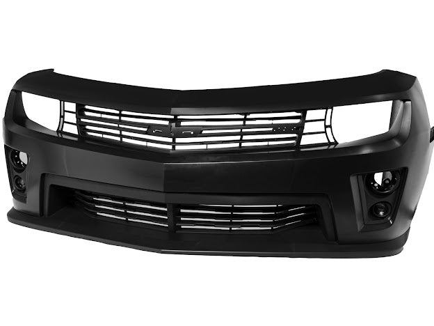 2010-2013 5th Gen Camaro - ZL1 Style Front Bumper Kit For Camaro with Upper Lower Grille & Fog Lights- Primer Black
