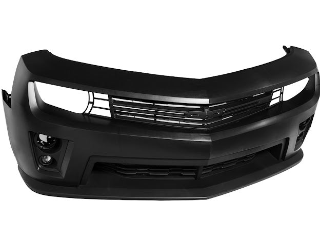 2010-2013 5th Gen Camaro - ZL1 Style Front Bumper Kit For Camaro with Upper Lower Grille & Fog Lights- Primer Black