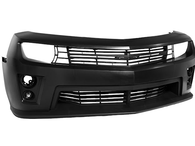 2010-2013 5th Gen Camaro - ZL1 Style Front Bumper Kit For Camaro with Upper Lower Grille & Fog Lights- Primer Black