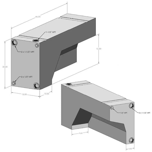 35 Gallon Wheel Well Water Tank (Passenger Side)