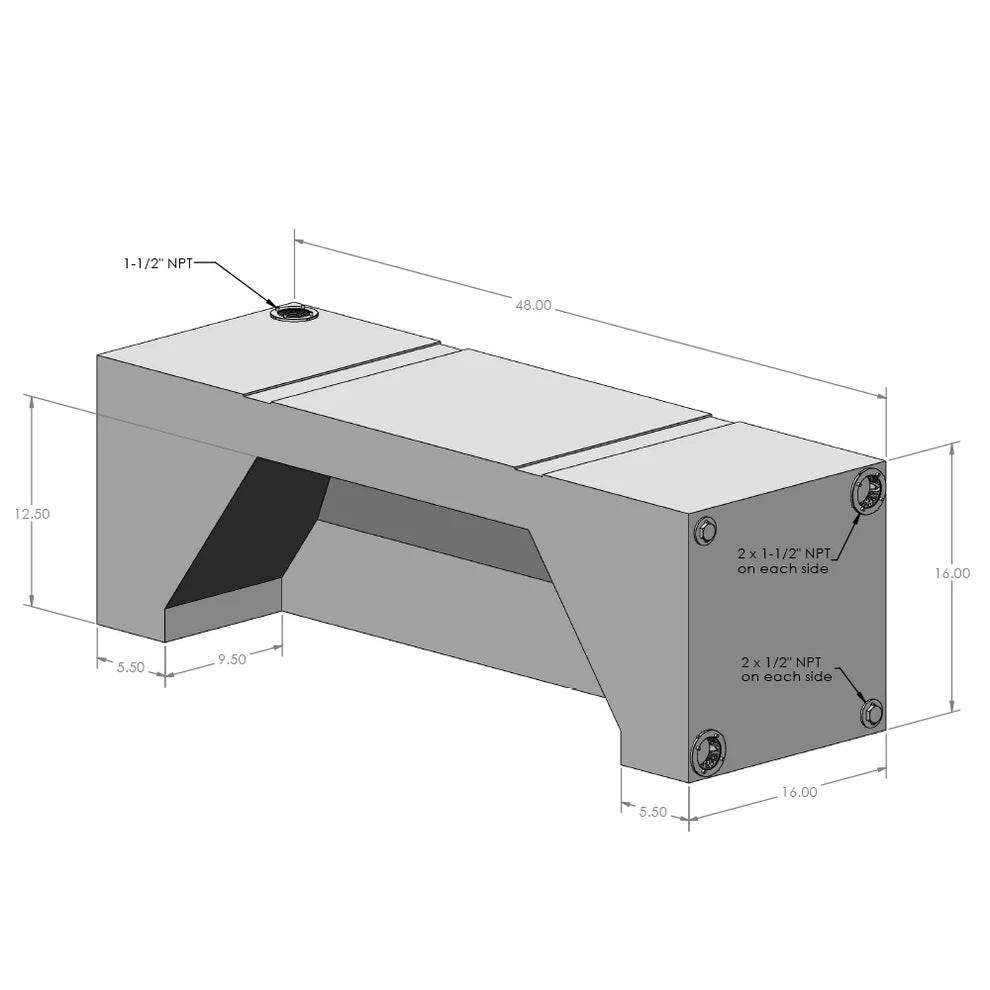 35 Gallon Wheel Well Water Tank (Both Sides)