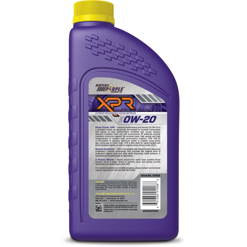 Royal Purple XPR Synthetic Extreme Performance 0W20 Racing Oil - 1 Quart