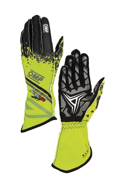 OMP KS-2 ART my2025 KART GLOVES ANTHRACITE / FLUO YELLOW SZ XL