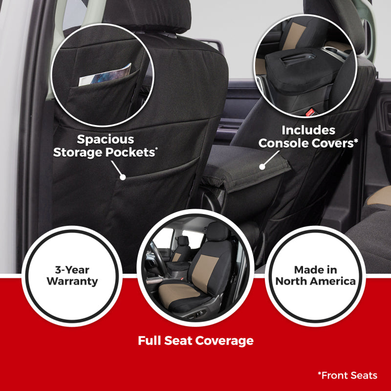 Covercraft 22-24 Chevrolet Silverado Endura PrecisionFitFront Row Seat Covers - Charcoal/Silver