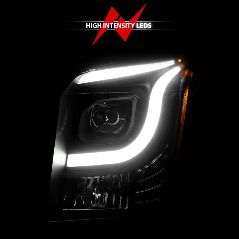 ANZO 15-17 GMC Yukon/Yukon XL Projector Headlights Black Housing/Clear Lens (w/ Light Bars)