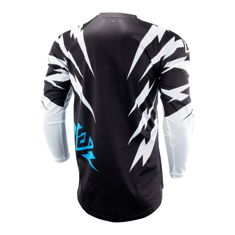 Answer 26 LE Syncron Rizz Vented Jersey Black/White/Cyan Youth - XS