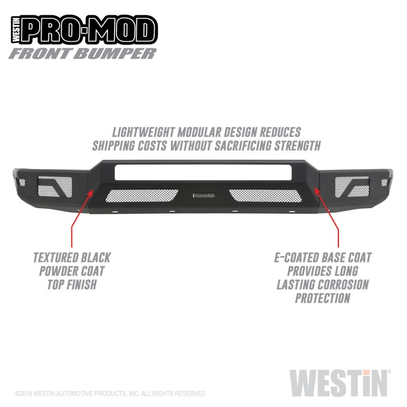 Westin 16-20 Toyota Tacoma Pro-Mod Front Bumper - Textured Black