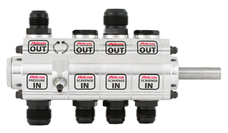 Peterson Fluid Systems R4 4-Stage Oil Pump - Left Side Mount - HV - Rear Drive - Front Pressure
