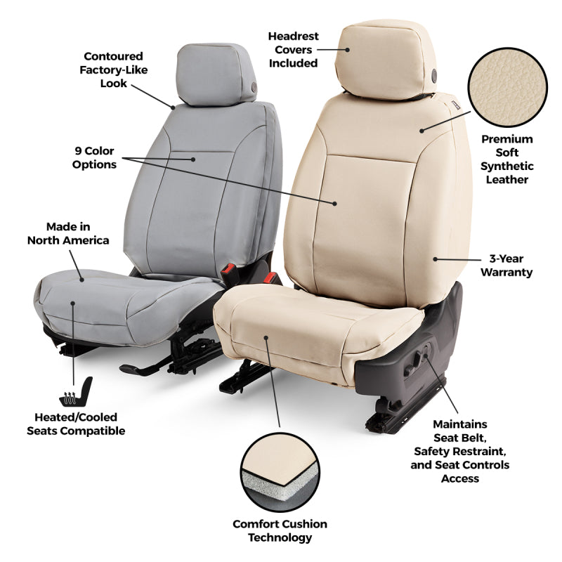 Covercraft 2025 Ford Explorer Leatherette Custom Front Row Seat Covers - Black