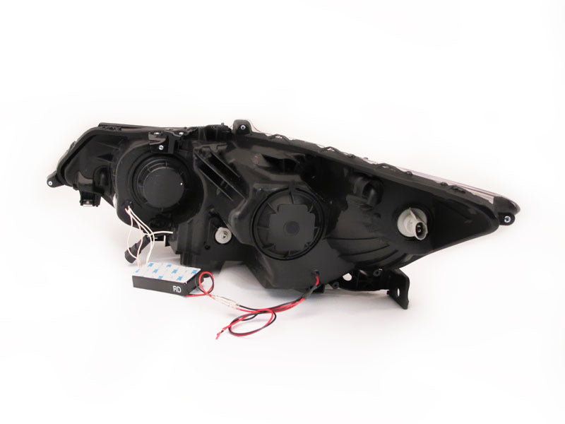 ANZO 2009-2012 Acura TSX Projector Headlights w/ Halo Black (CCFL) (HID Compatible)