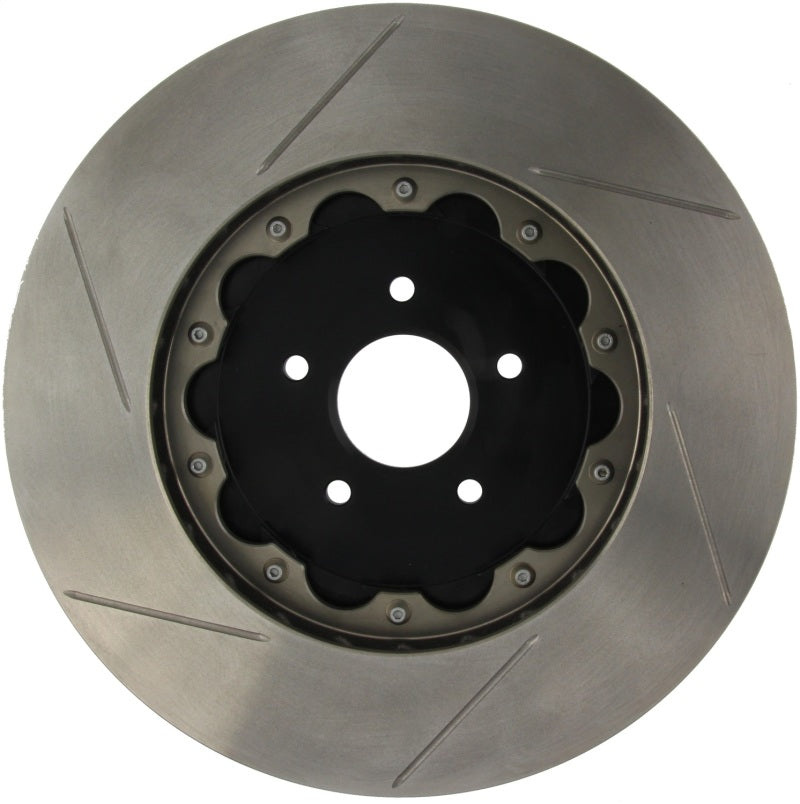 StopTech 09-11 Nissan GT-R Front Left Slotted Bare Iron 380x34mm AeroRotor Kit