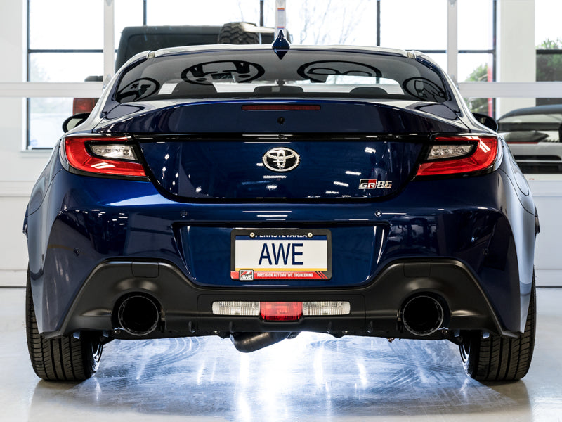 AWE Tuning Subaru BRZ/ Toyota GR86/ Toyota 86 Touring Edition Cat-Back Exhaust- Diamond Black Tips