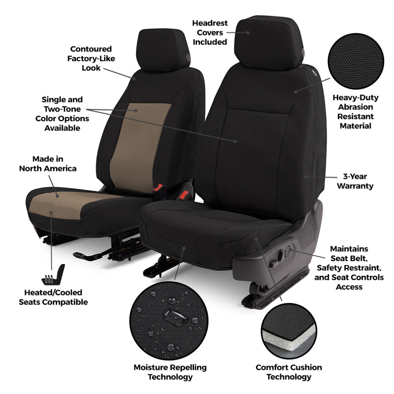 Covercraft 20-24 Toyota Highlander Endura PrecisionFitThird Row Seat Covers - Charcoal/Silver