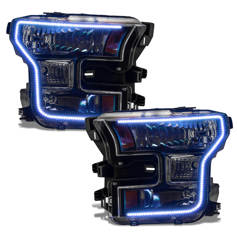 Oracle 15-17 Ford F-150 Dynamic RGB+A Pre-Assembled Headlights Halogen - Blk Edition -