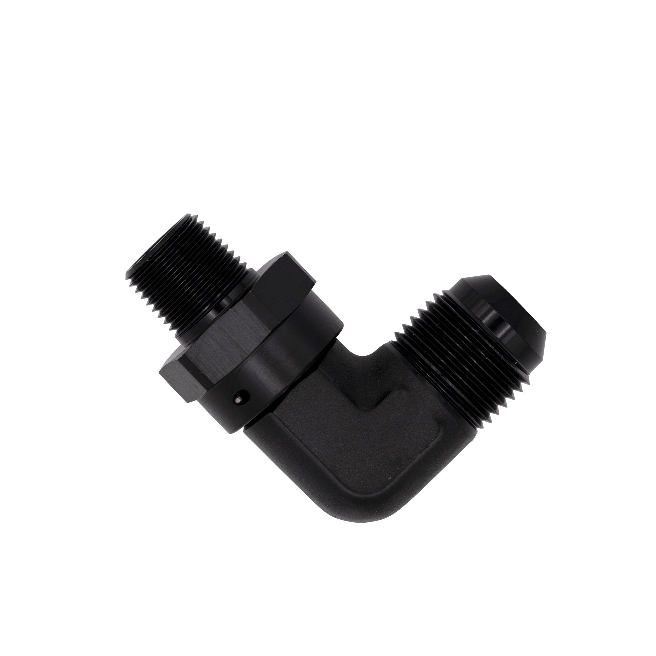 Flo Supply 3/8" NPT 90 Degree Male To 8AN Male Swivel Adapter