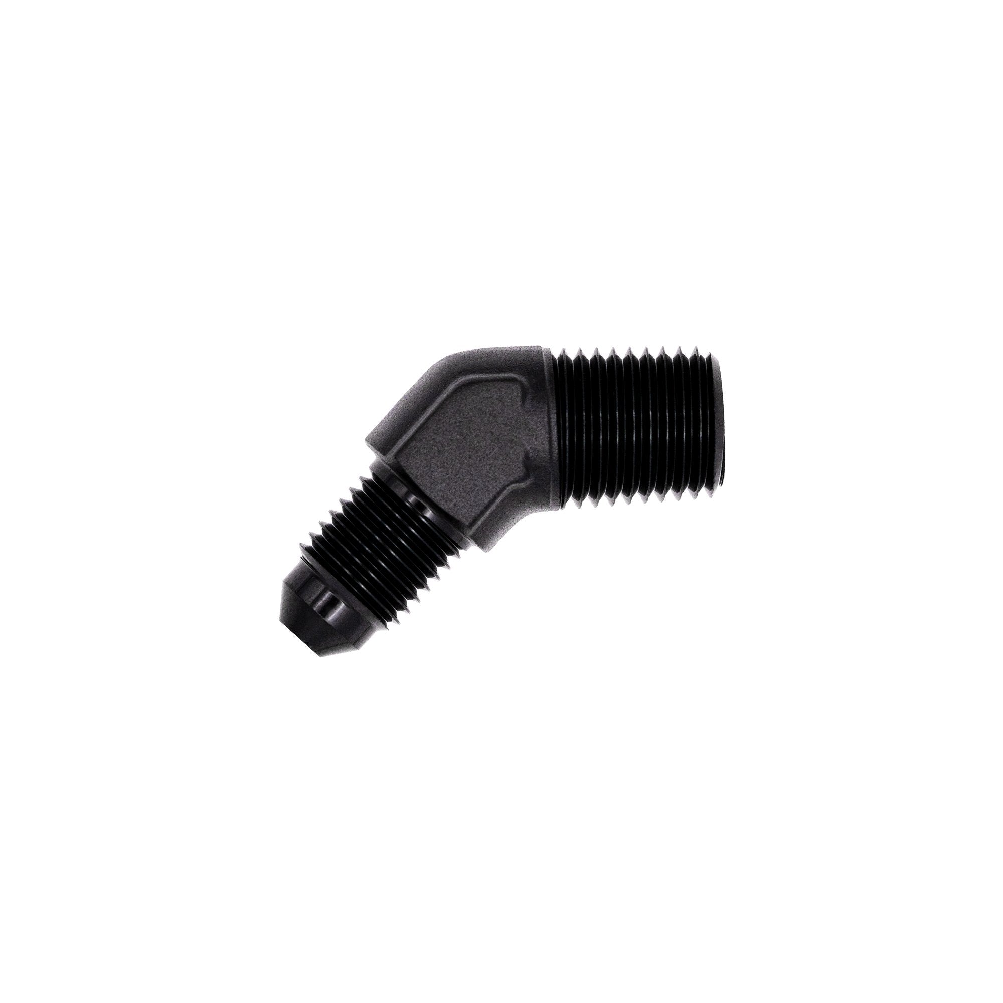 Flo Supply 3/8" NPT 45 Degree Male To 8AN Male Adapter