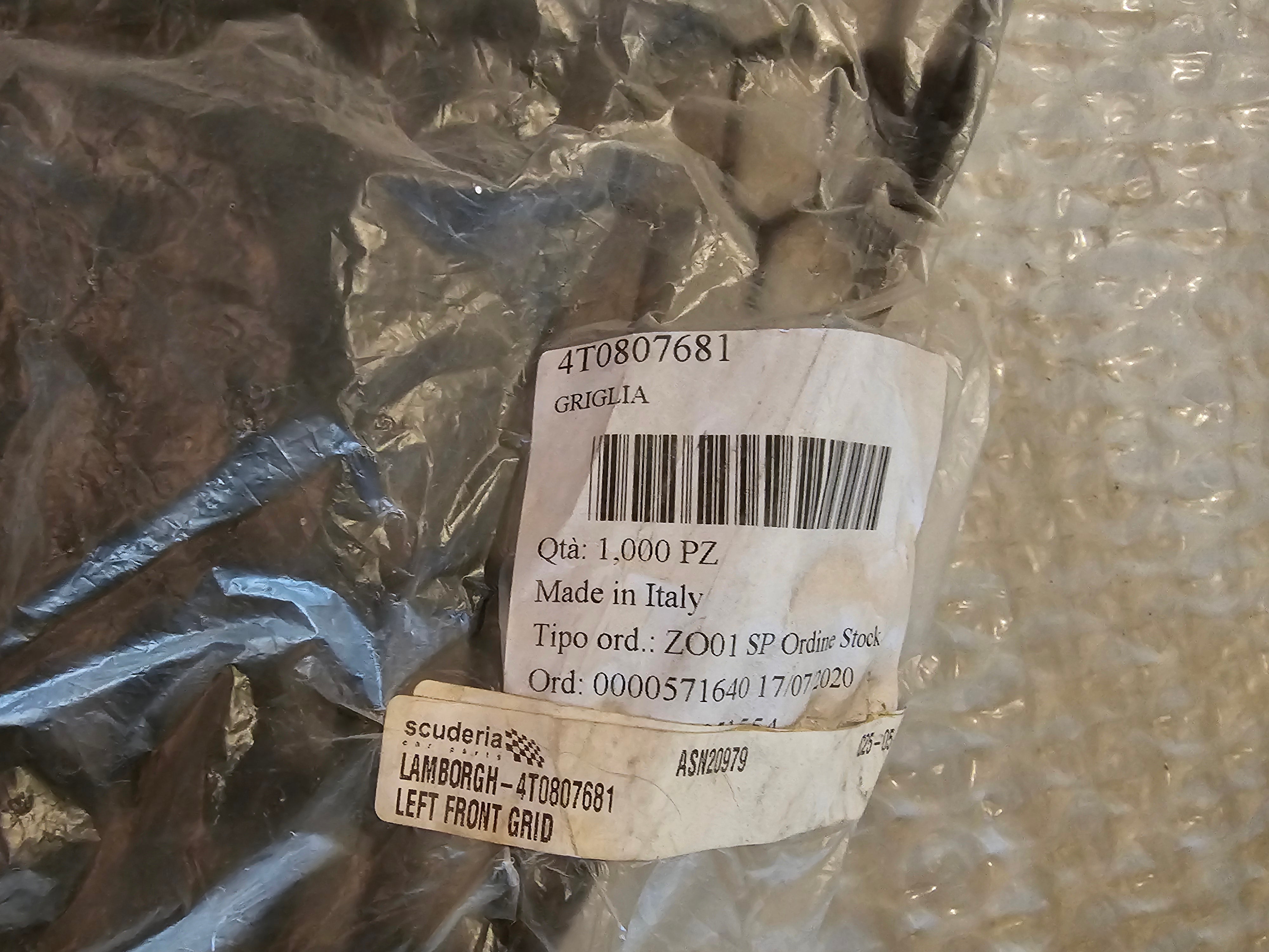 OPEN BOX - OEM Lamborghini Huracan Left Front Grill MPN 4T0807681