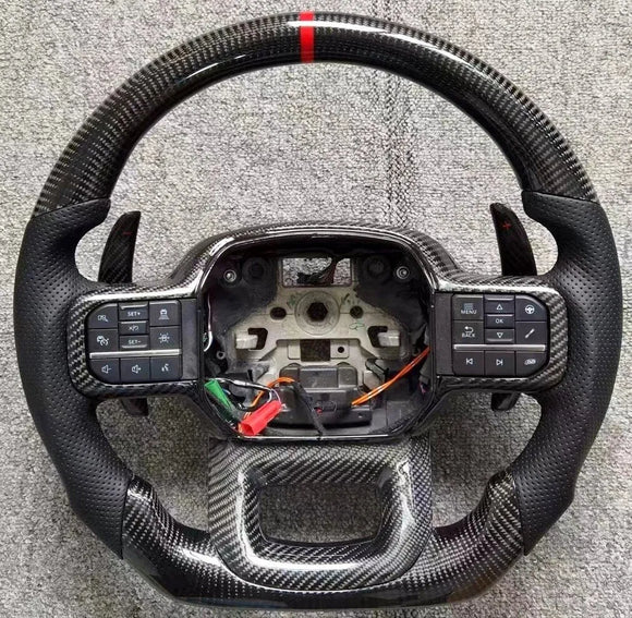 2021 - 2024 Ford F-150 & Gen 3 Raptor - Custom Carbon Fiber Steering Wheel with options