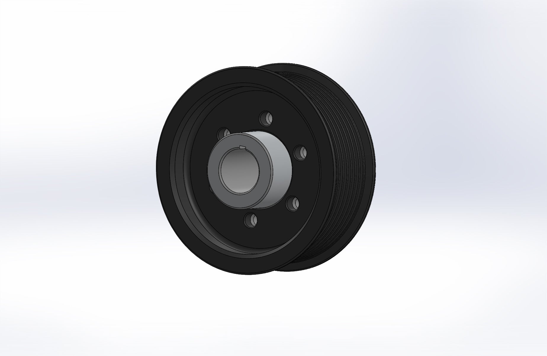 3.00" 8 Rib ZPE GripTec® 2pc Vortech YSi/JT/V3 L3 Black Pulley & Hub Kit